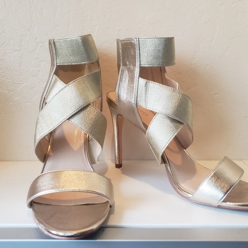 Shimmer and shine Gold open-toe